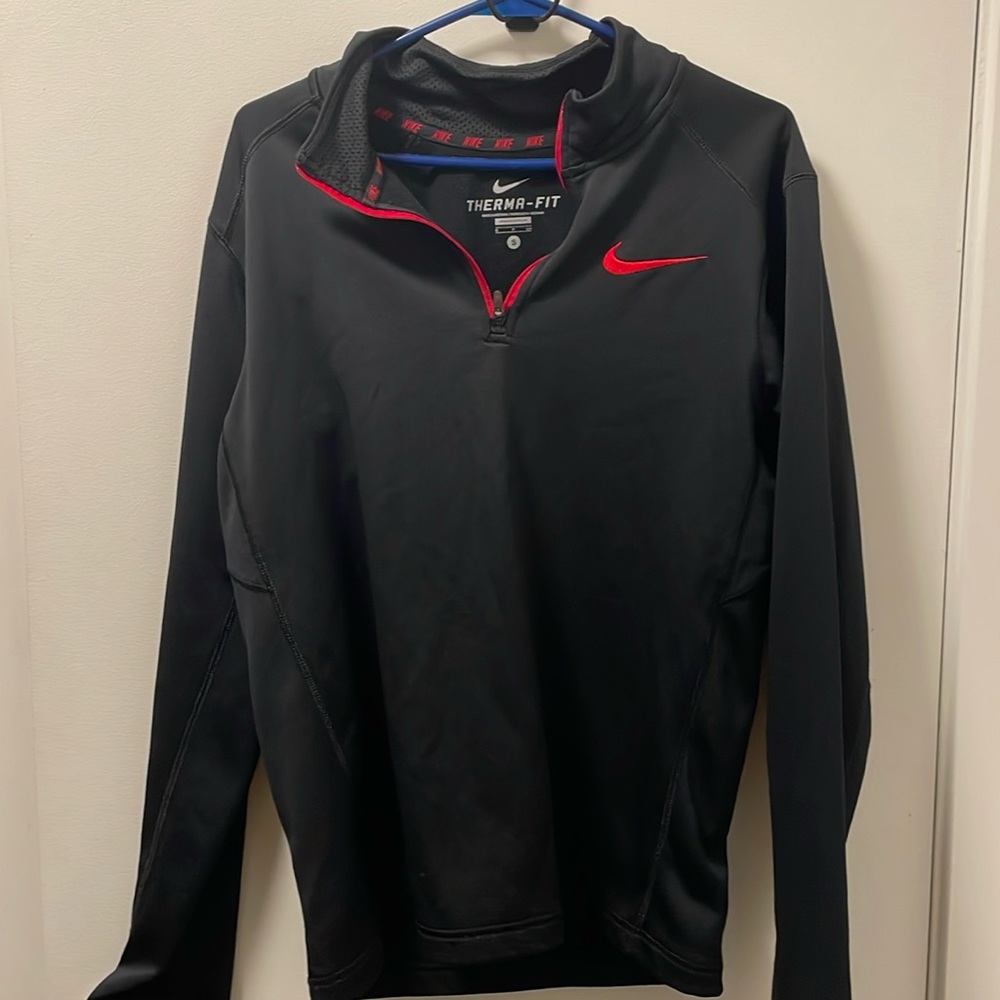 Nike Thermafit  1/4 Quarter Zip Red/Black Size S